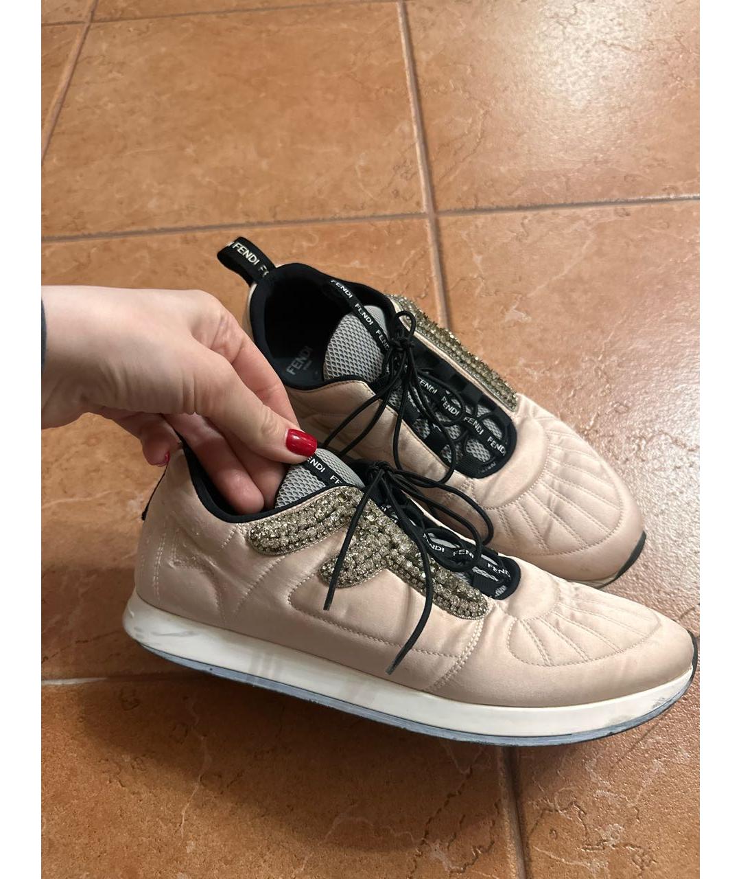 FENDI Розовые кроссовки, фото 5