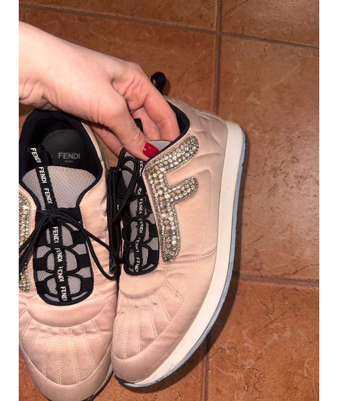 FENDI Розовые кроссовки, фото 4