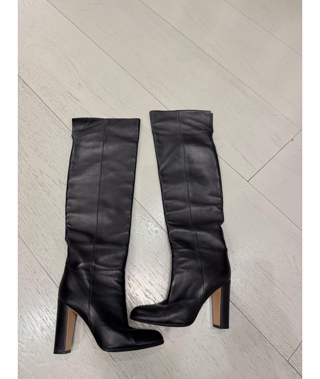 GIANVITO ROSSI Черные кожаные ботфорты, фото 5