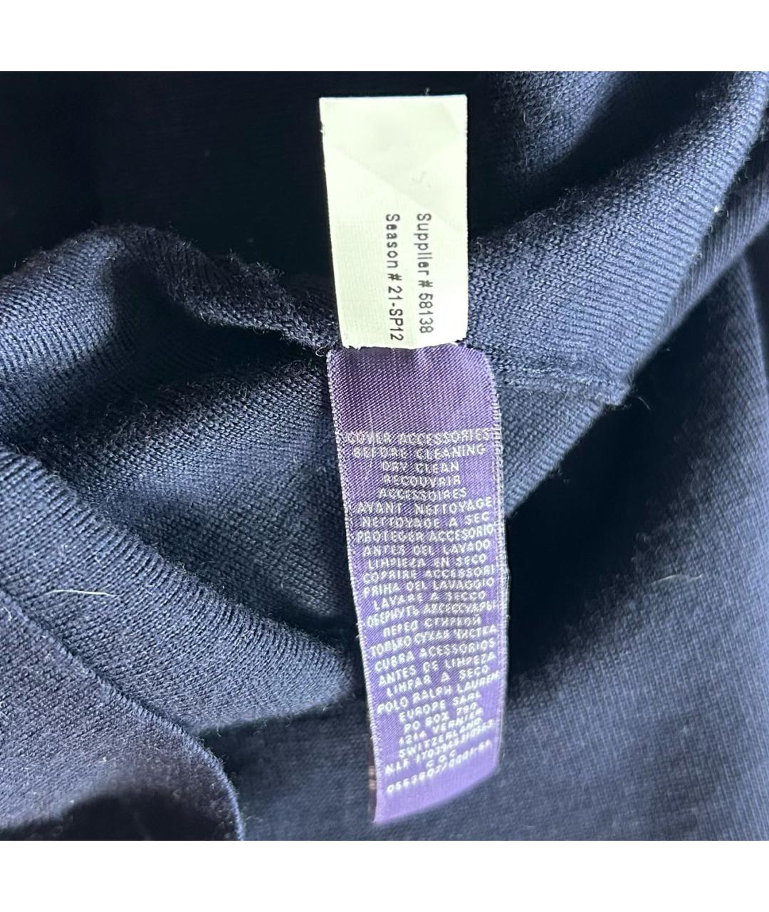 RALPH LAUREN PURPLE LABEL Темно-синий шерстяной кардиган, фото 7