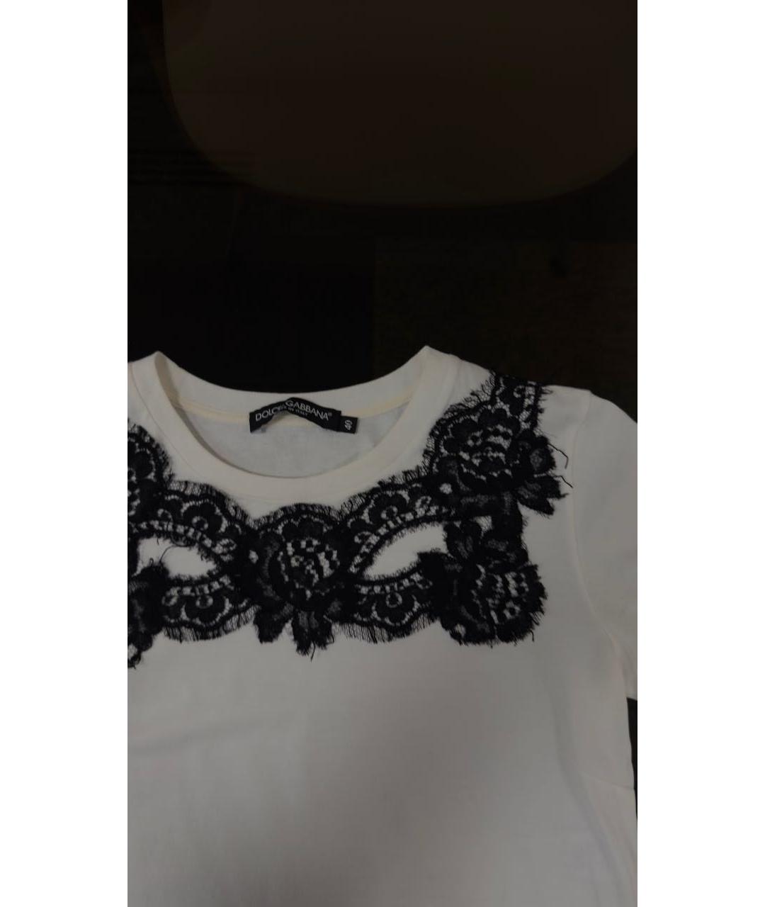 DOLCE&GABBANA Белая хлопковая футболка, фото 3