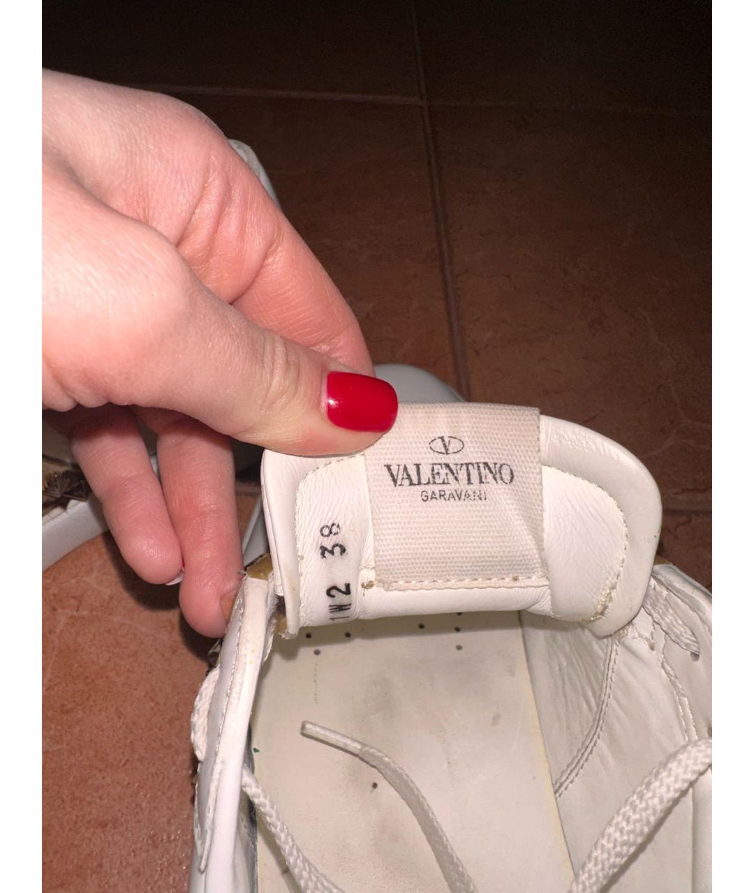 VALENTINO Белые кожаные кроссовки, фото 4