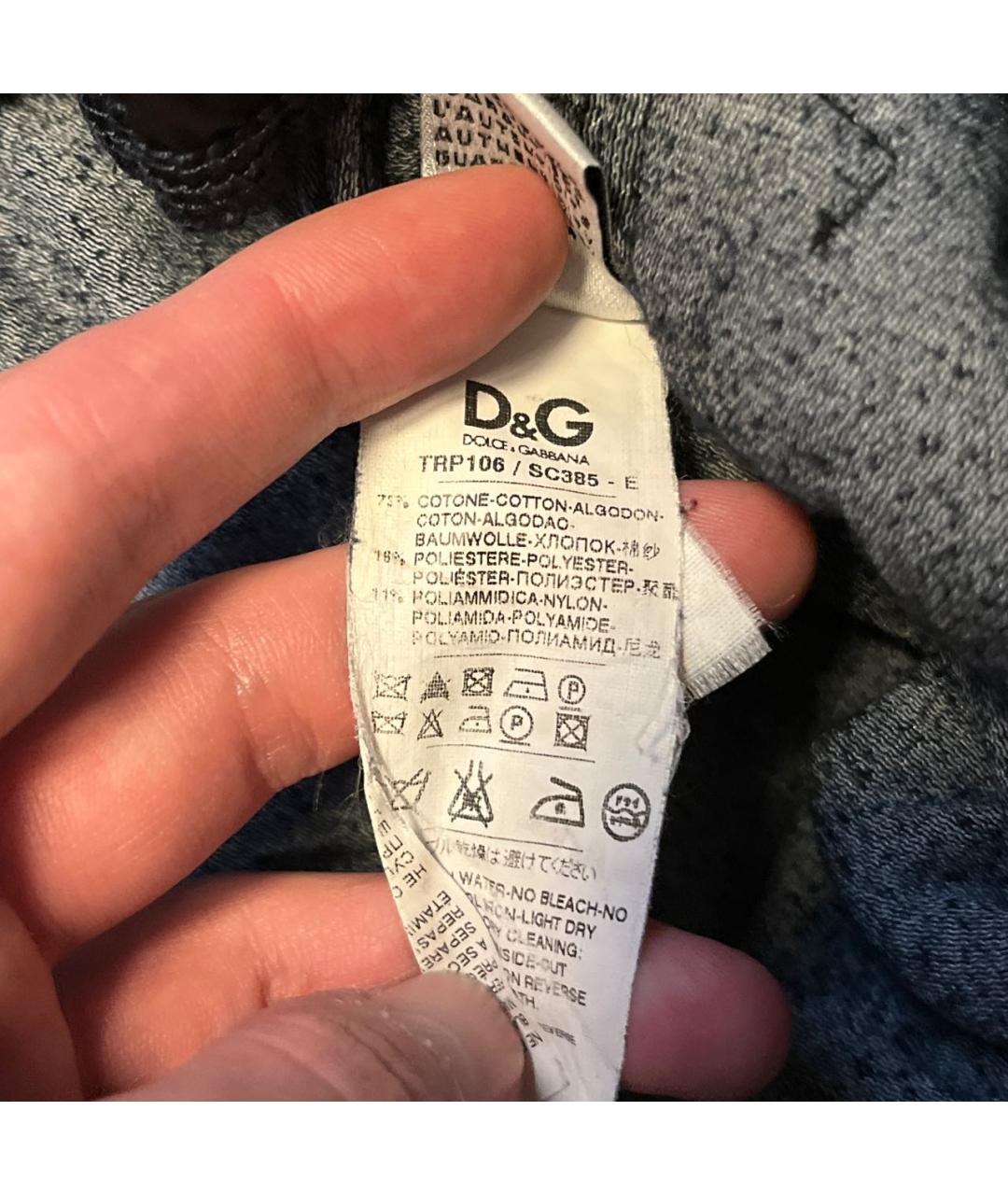 DOLCE&GABBANA Черные хлопковые повседневные брюки, фото 4