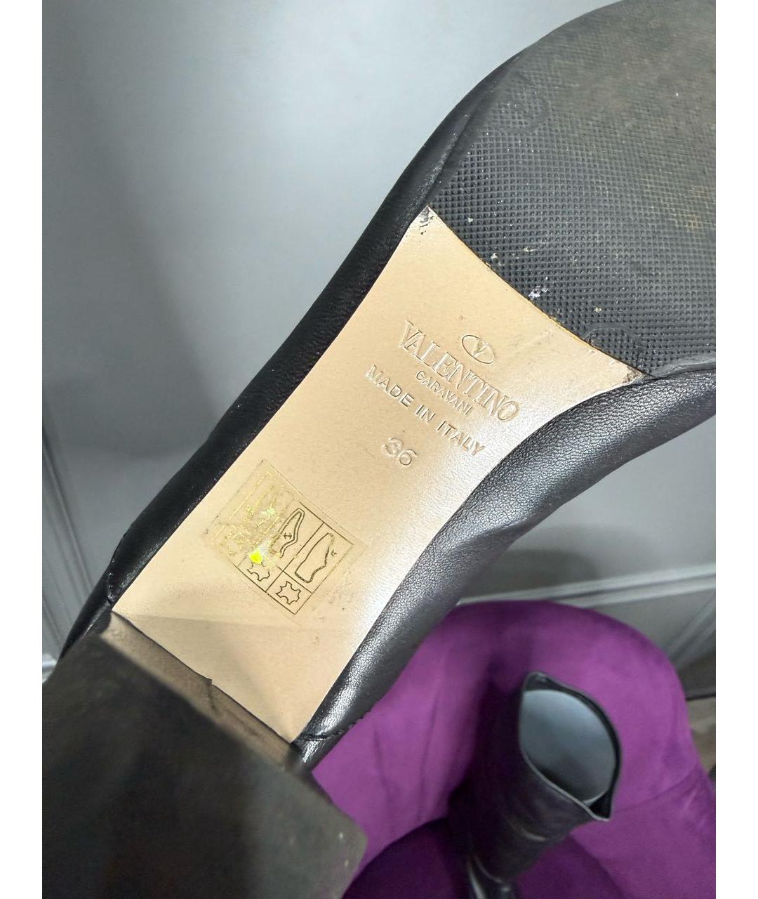 VALENTINO Черные кожаные сапоги, фото 4