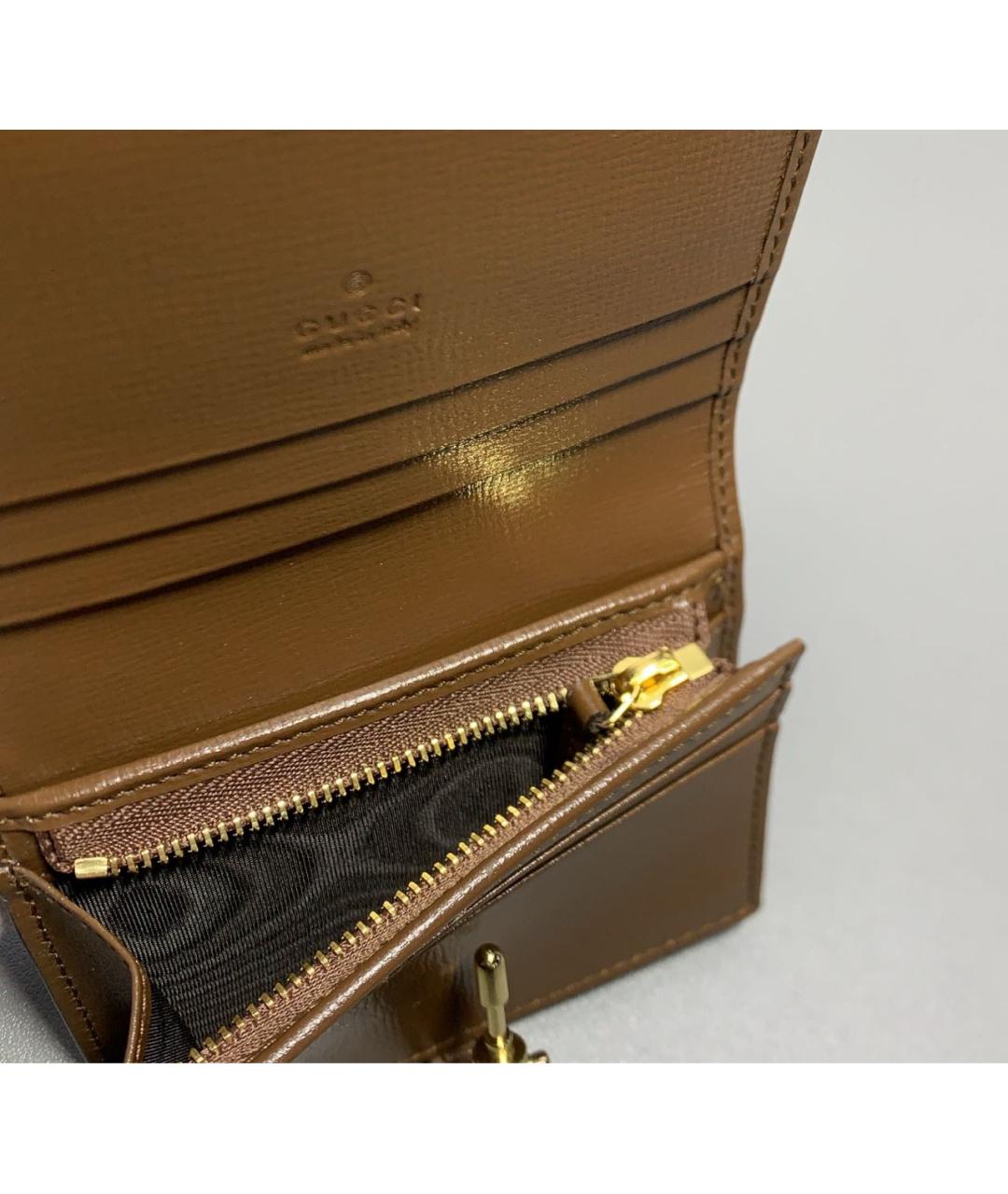 GUCCI Коричневый кожаный кошелек, фото 6
