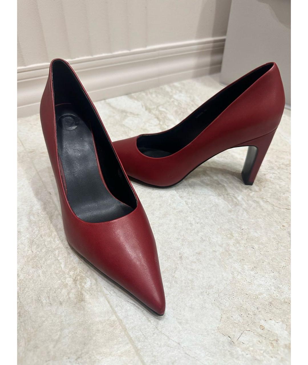 12 STOREEZ Бордовые кожаные туфли, фото 3