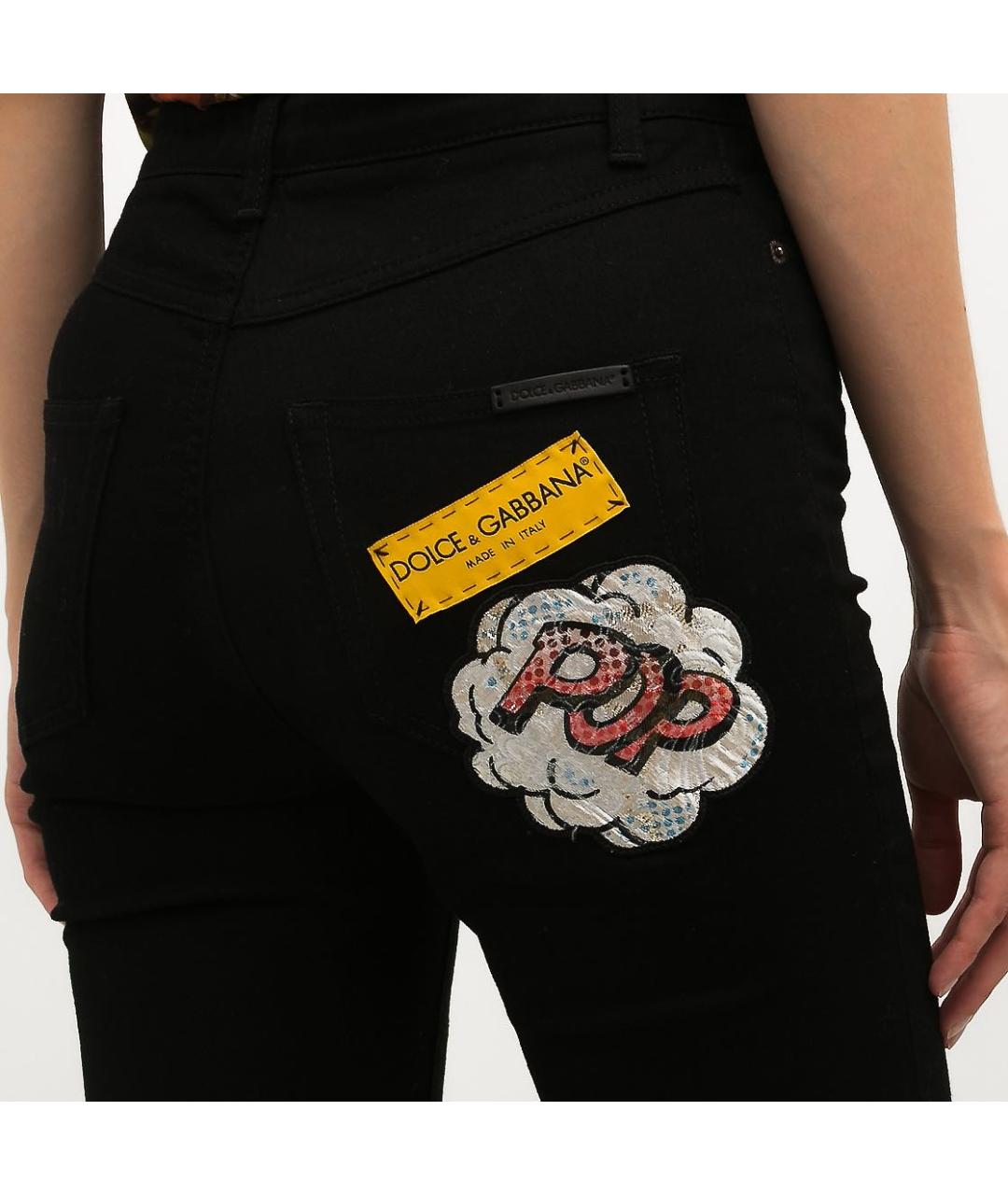 DOLCE&GABBANA Черные хлопко-эластановые джинсы слим, фото 4