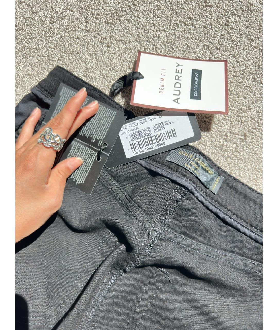 DOLCE&GABBANA Черные хлопко-эластановые джинсы слим, фото 3