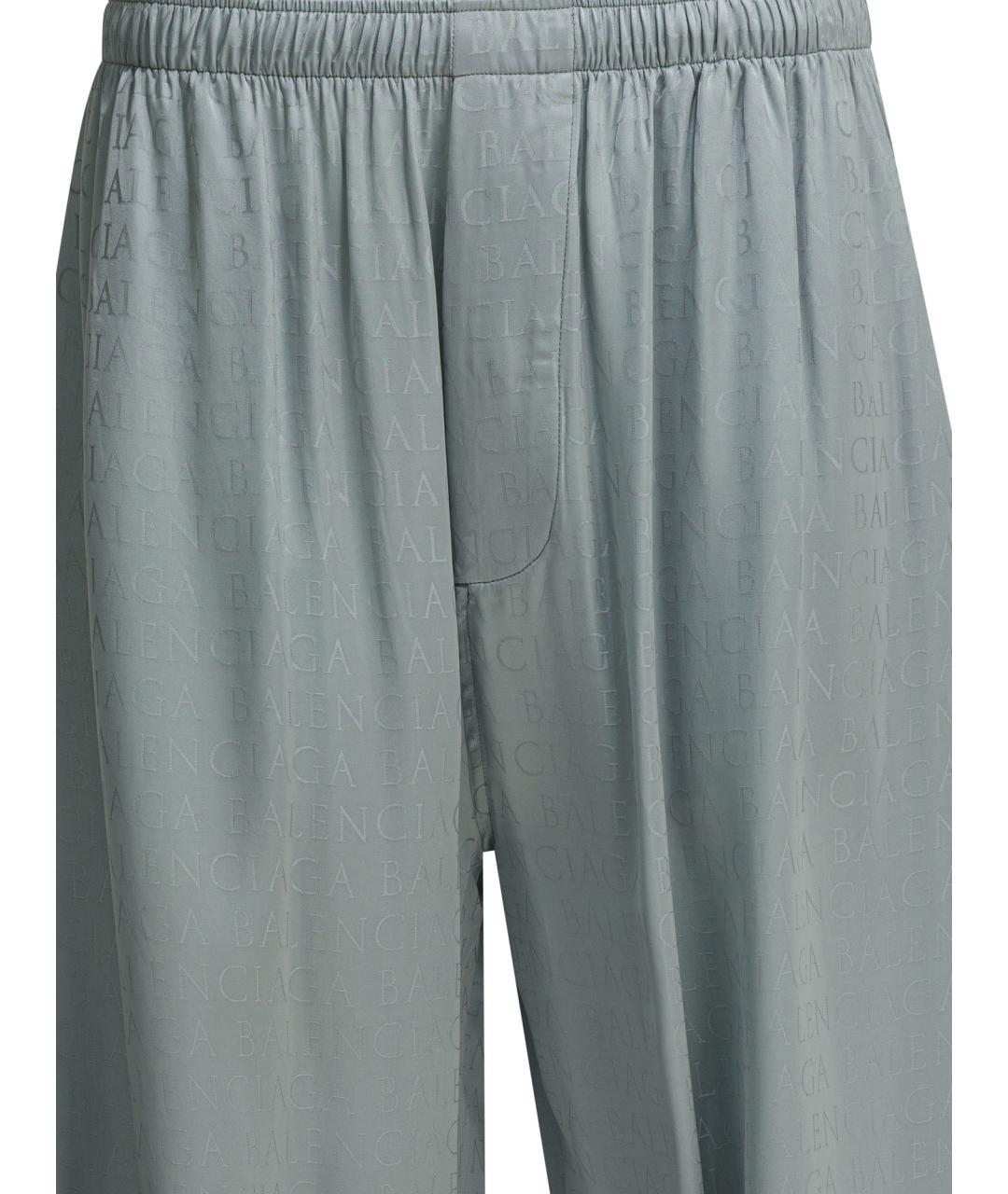 BALENCIAGA Серые вискозные прямые брюки, фото 3