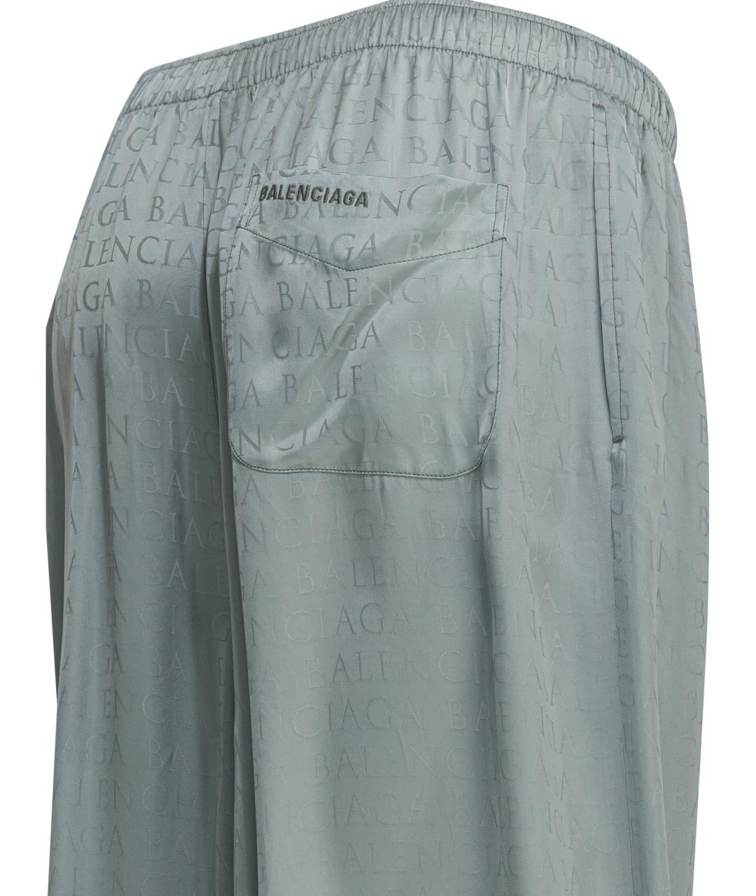 BALENCIAGA Серые вискозные прямые брюки, фото 4