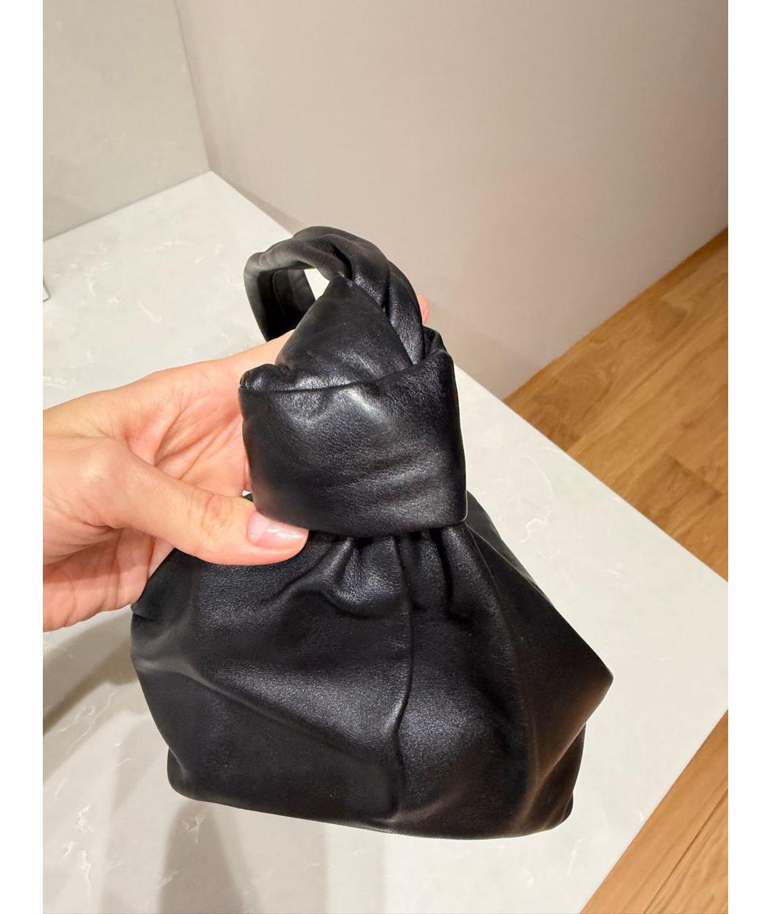 BOTTEGA VENETA Черная кожаная сумка с короткими ручками, фото 6