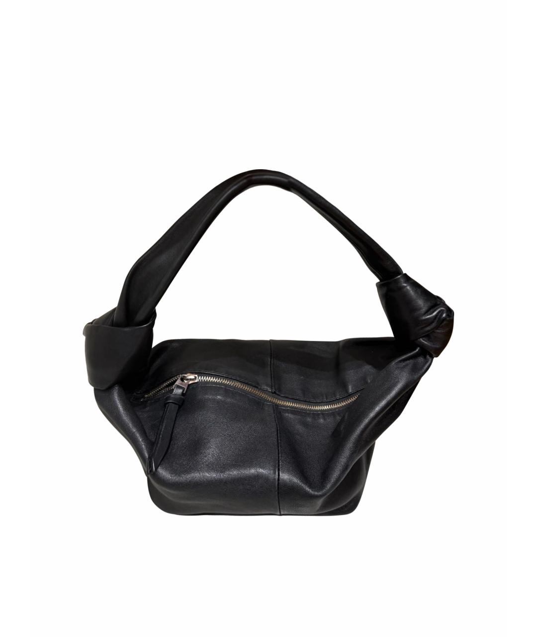 BOTTEGA VENETA Черная кожаная сумка с короткими ручками, фото 1