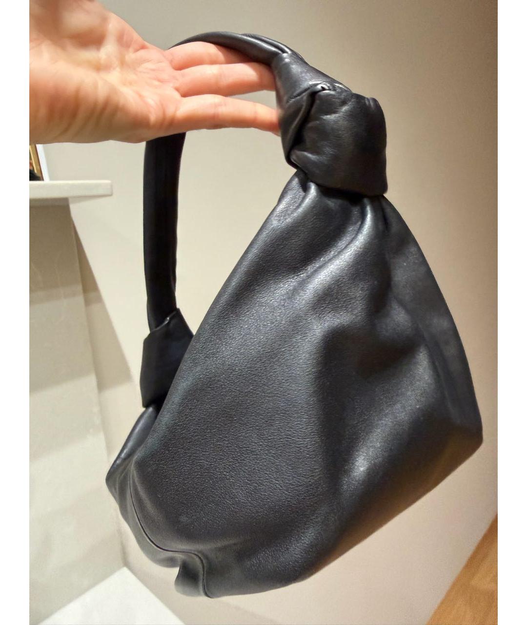 BOTTEGA VENETA Черная кожаная сумка с короткими ручками, фото 3