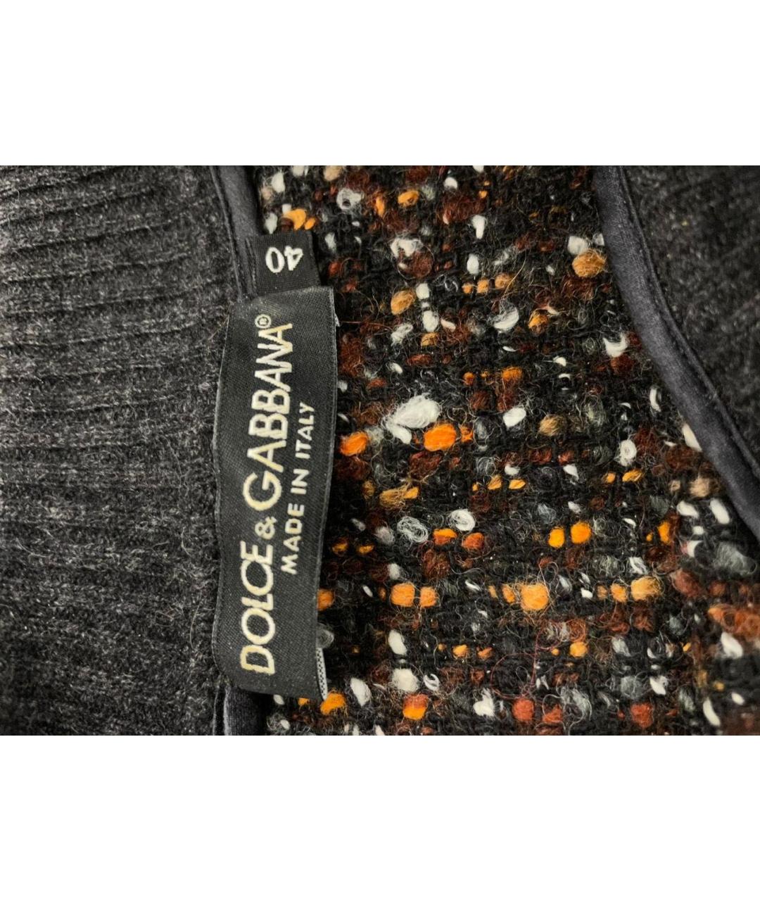 DOLCE&GABBANA Мульти шерстяное повседневное платье, фото 4