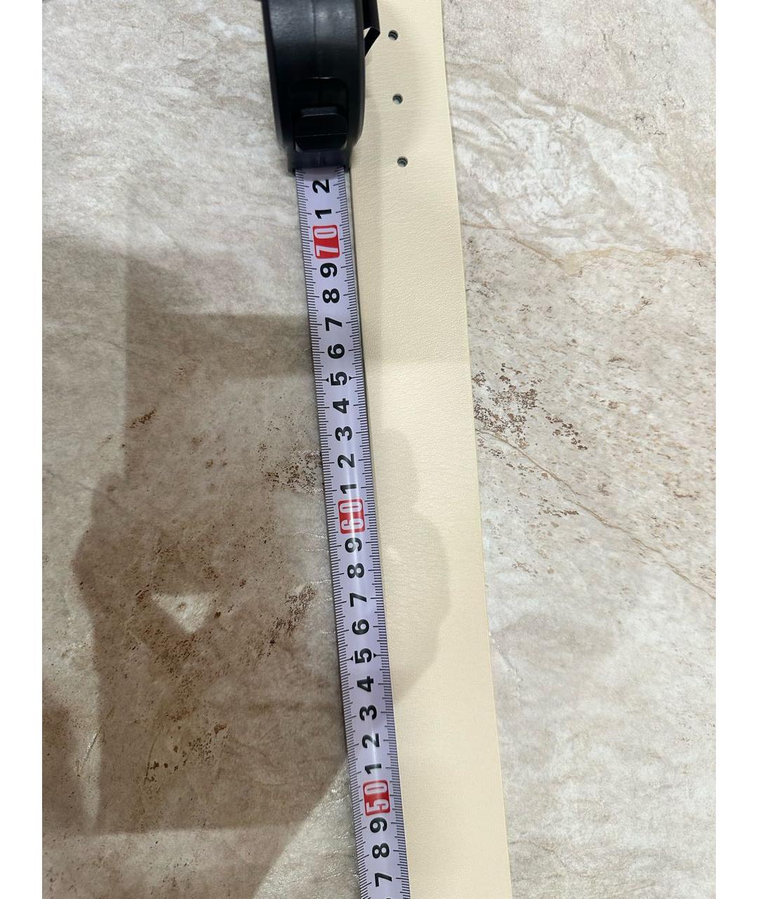 WEEKEND MAX MARA Бежевый кожаный ремень, фото 4