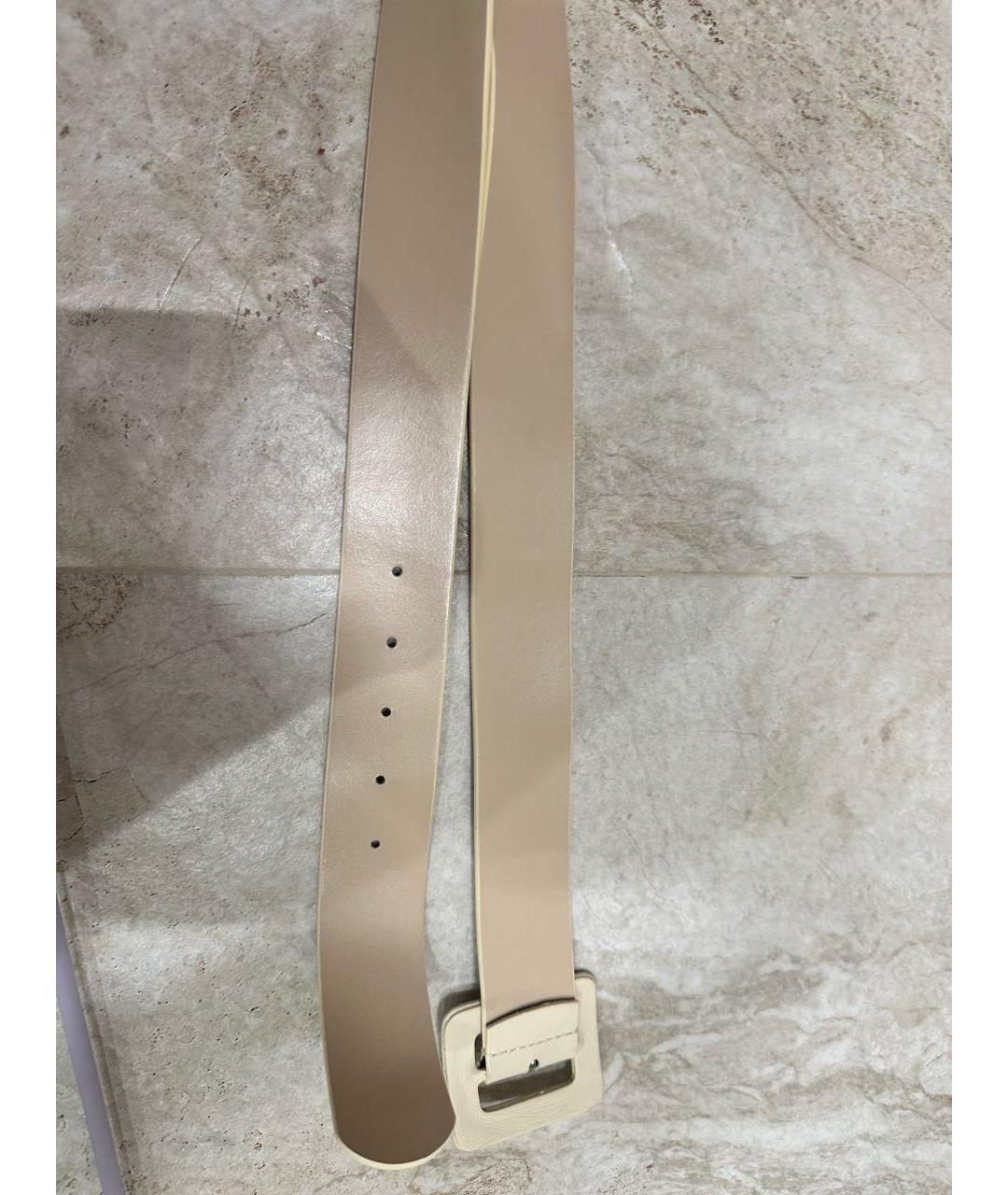 WEEKEND MAX MARA Бежевый кожаный ремень, фото 7