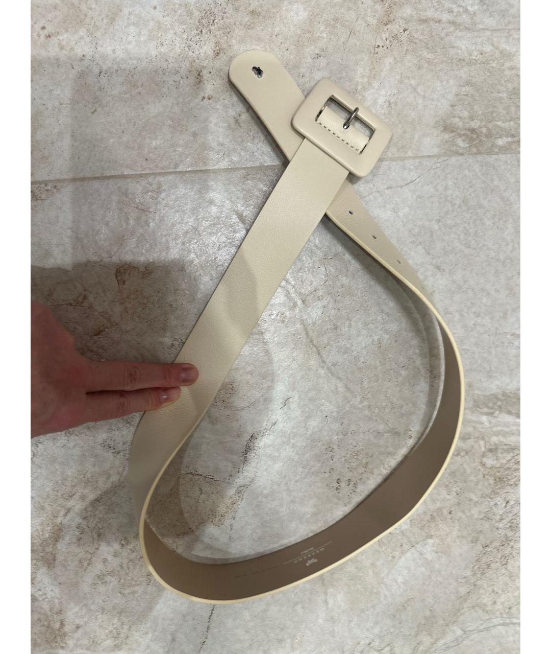 WEEKEND MAX MARA Бежевый кожаный ремень, фото 2