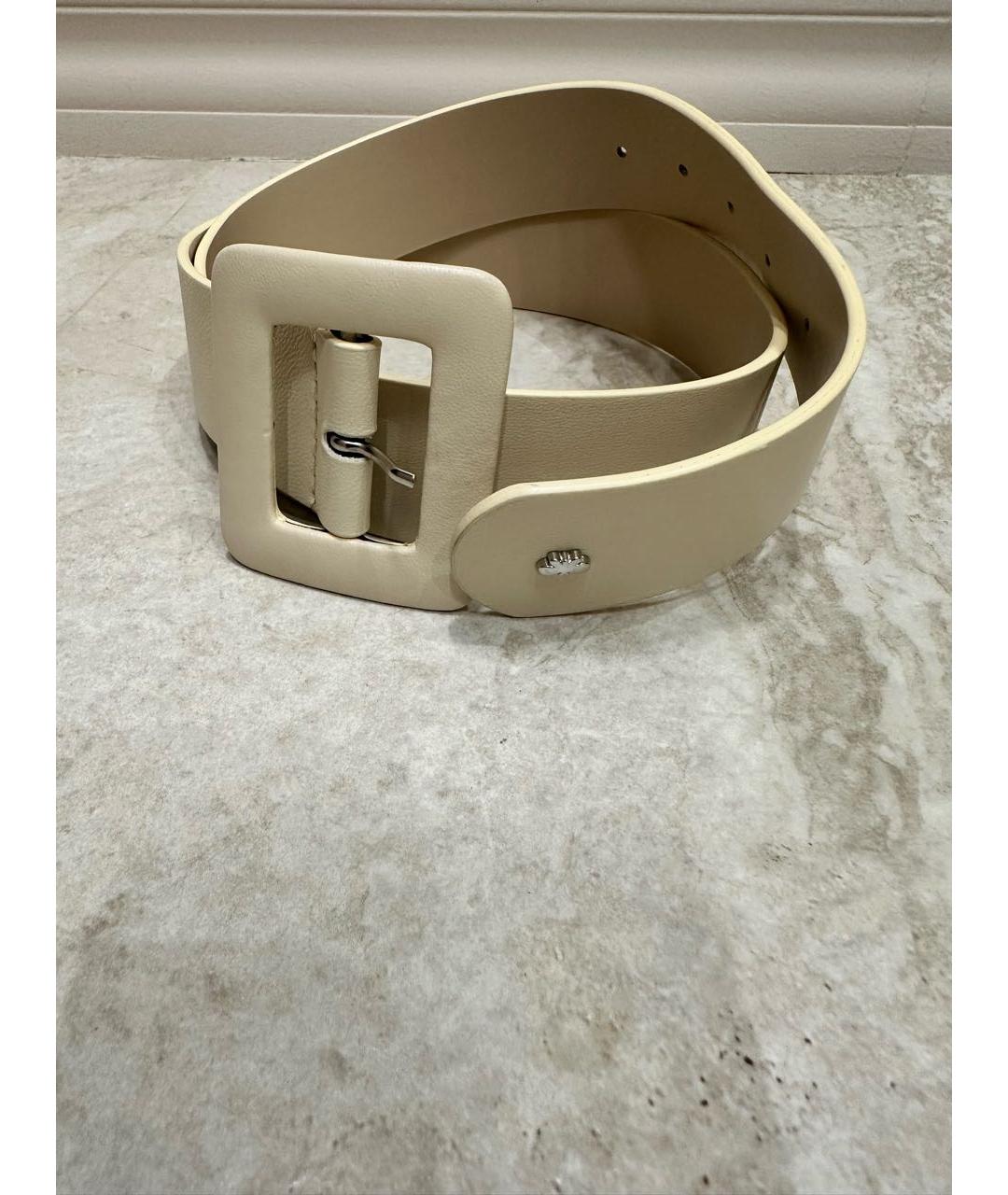 WEEKEND MAX MARA Бежевый кожаный ремень, фото 9