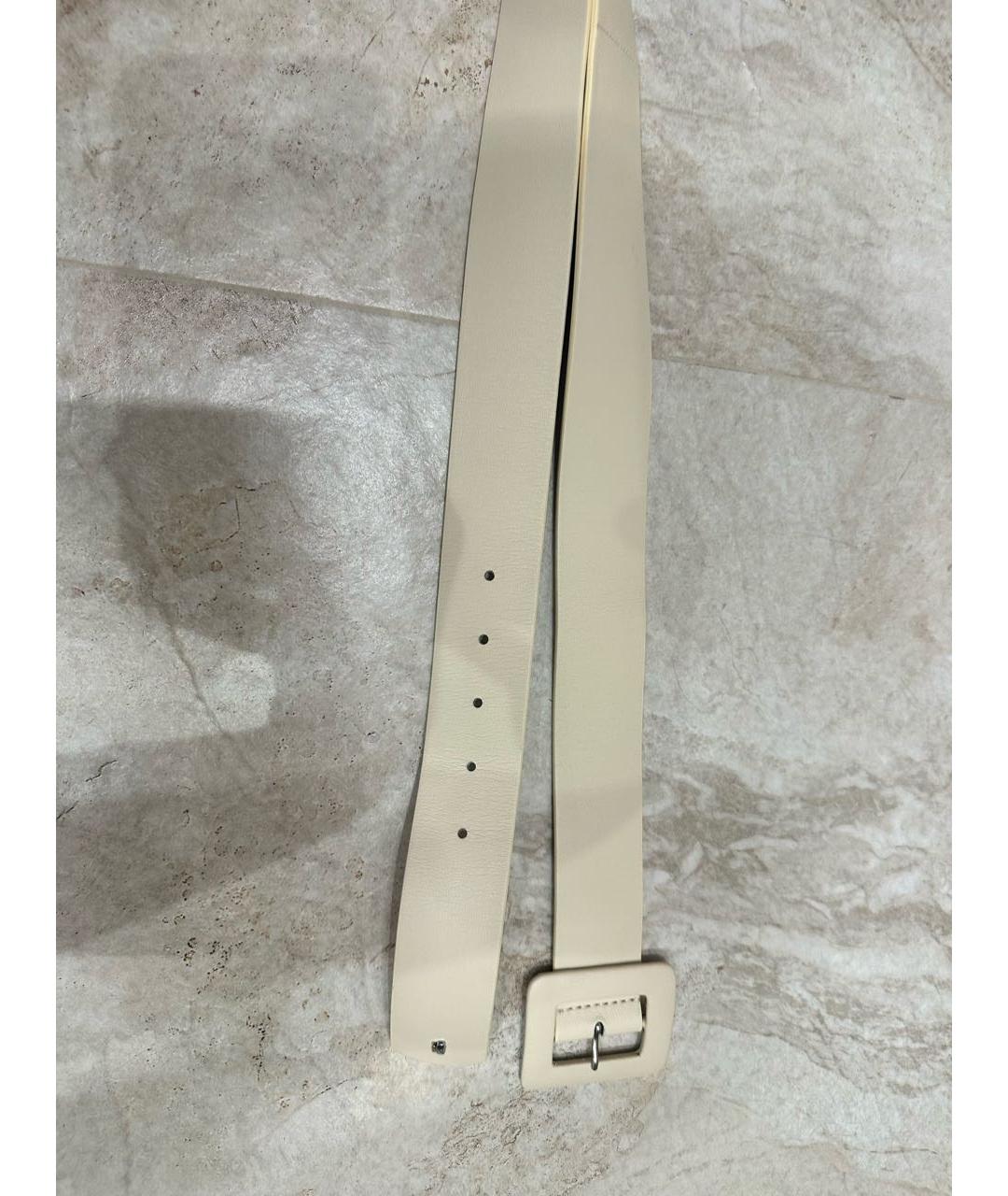 WEEKEND MAX MARA Бежевый кожаный ремень, фото 6