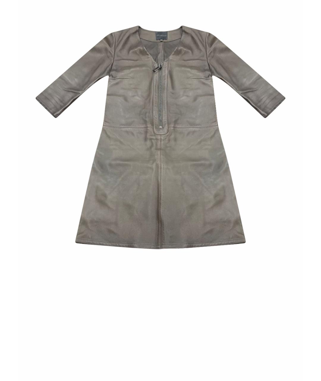 CIRCUS HOTEL Серое кожаное платье, фото 1