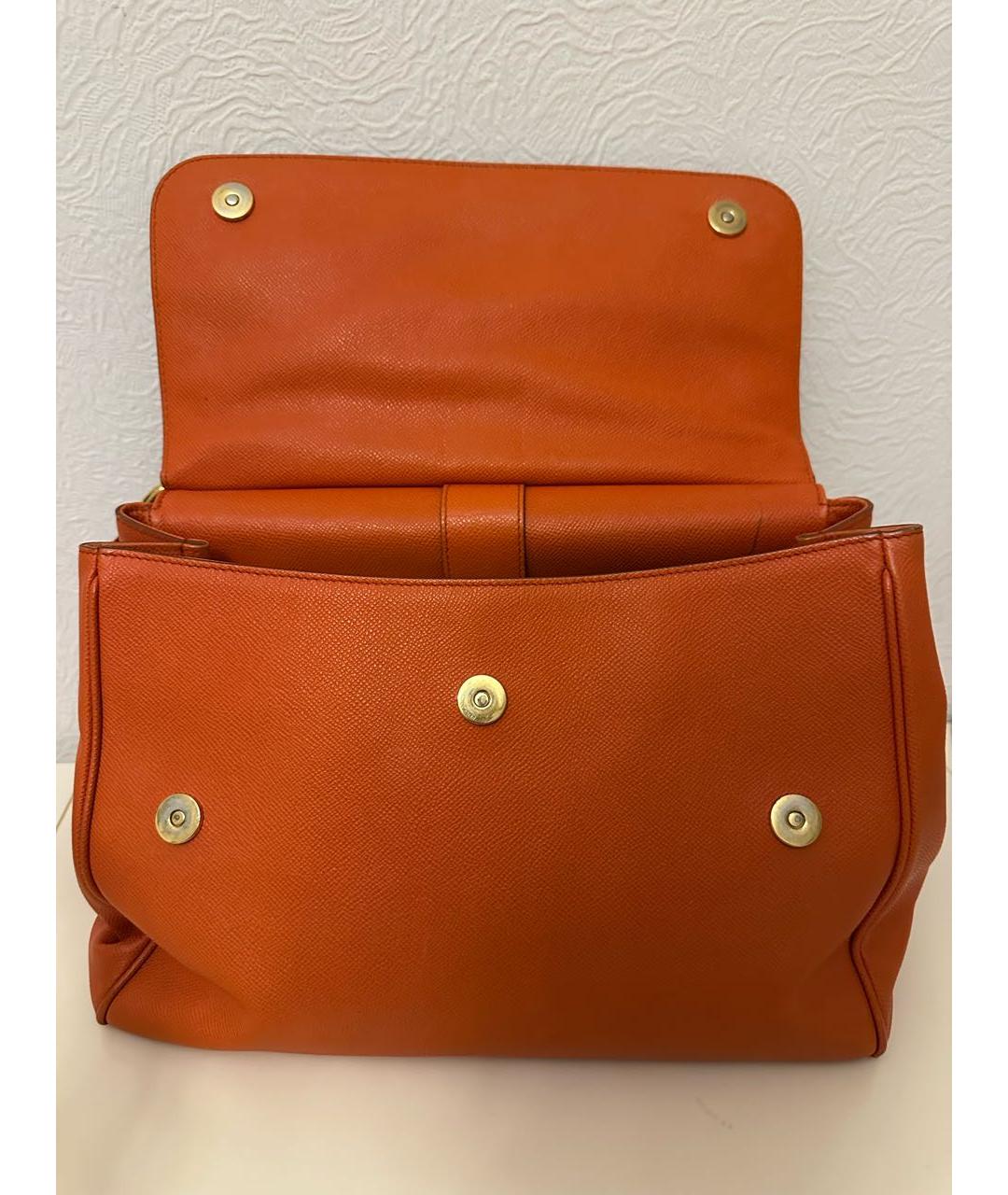 DOLCE&GABBANA Оранжевая кожаная сумка тоут, фото 4