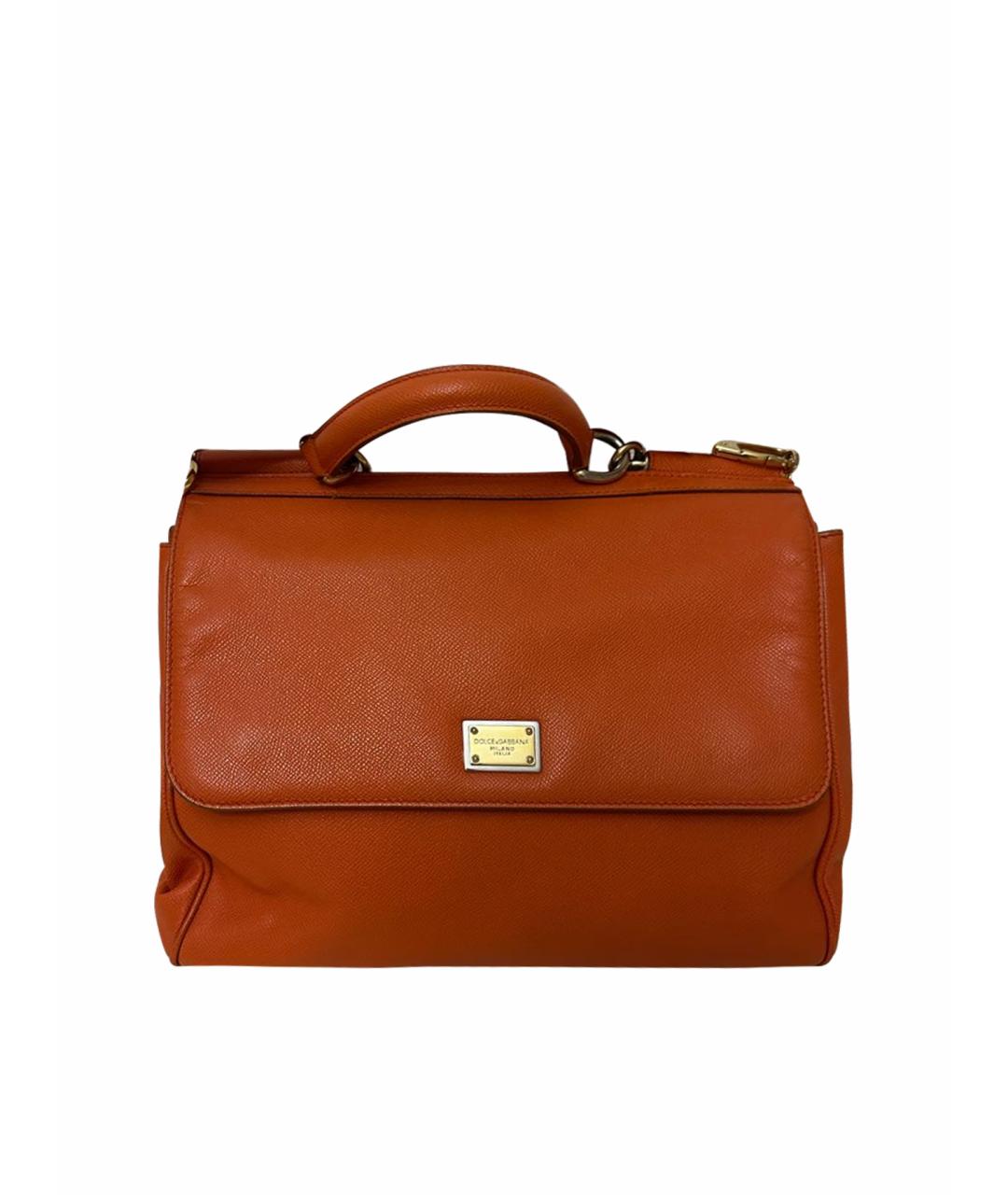 DOLCE&GABBANA Оранжевая кожаная сумка тоут, фото 1