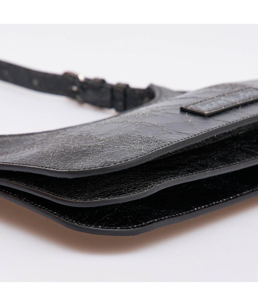 ACNE STUDIOS Черная кожаная сумка через плечо, фото 5