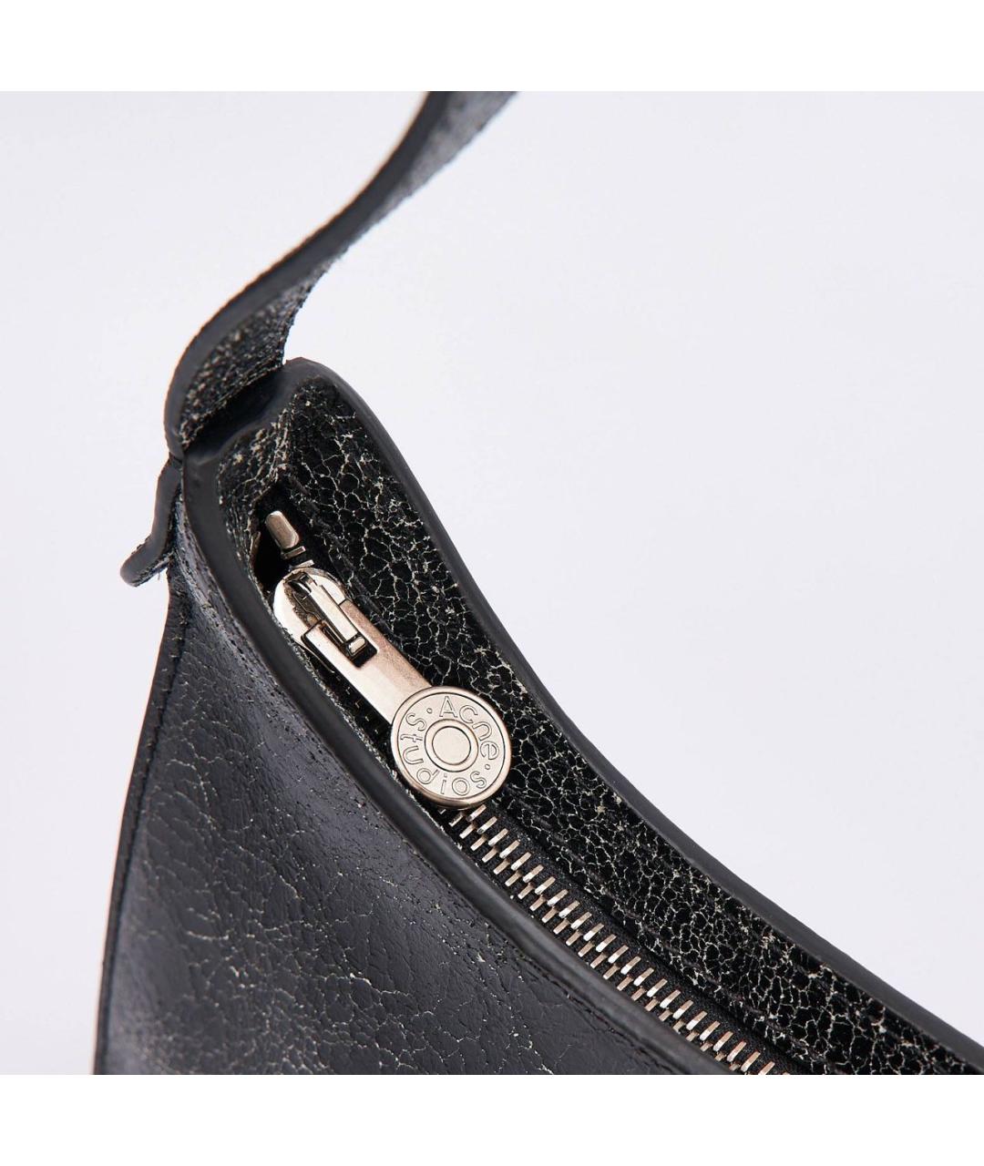 ACNE STUDIOS Черная кожаная сумка через плечо, фото 6