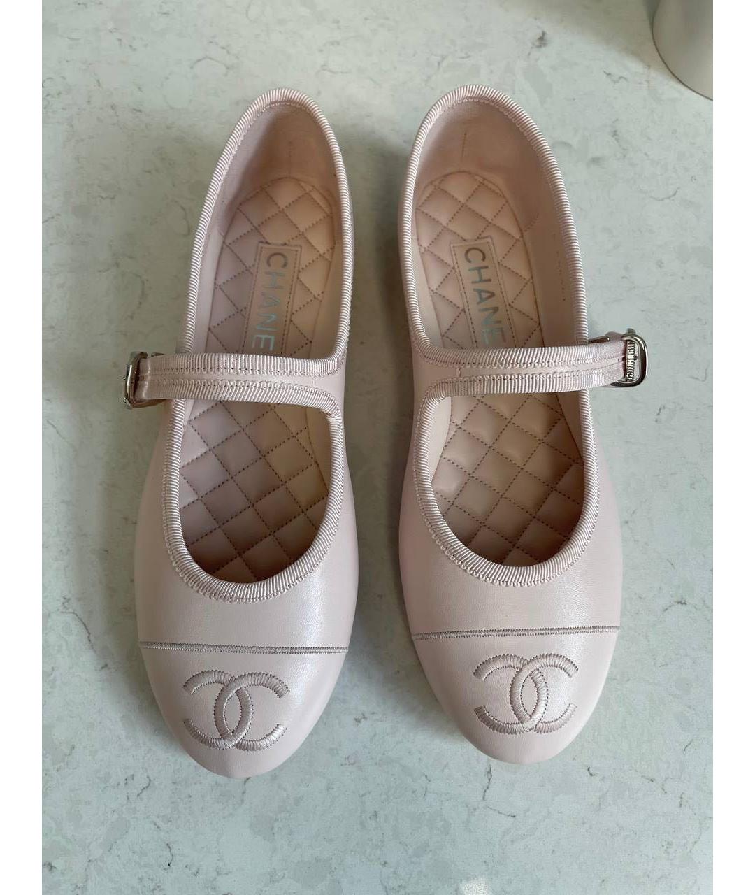 CHANEL Розовые кожаные балетки, фото 2