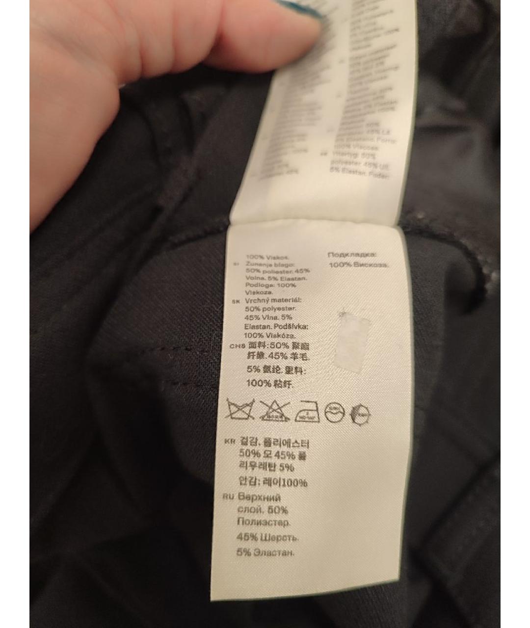 ARKET Черные шерстяные прямые брюки, фото 7