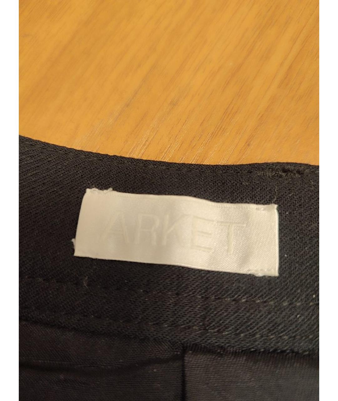 ARKET Черные шерстяные прямые брюки, фото 3