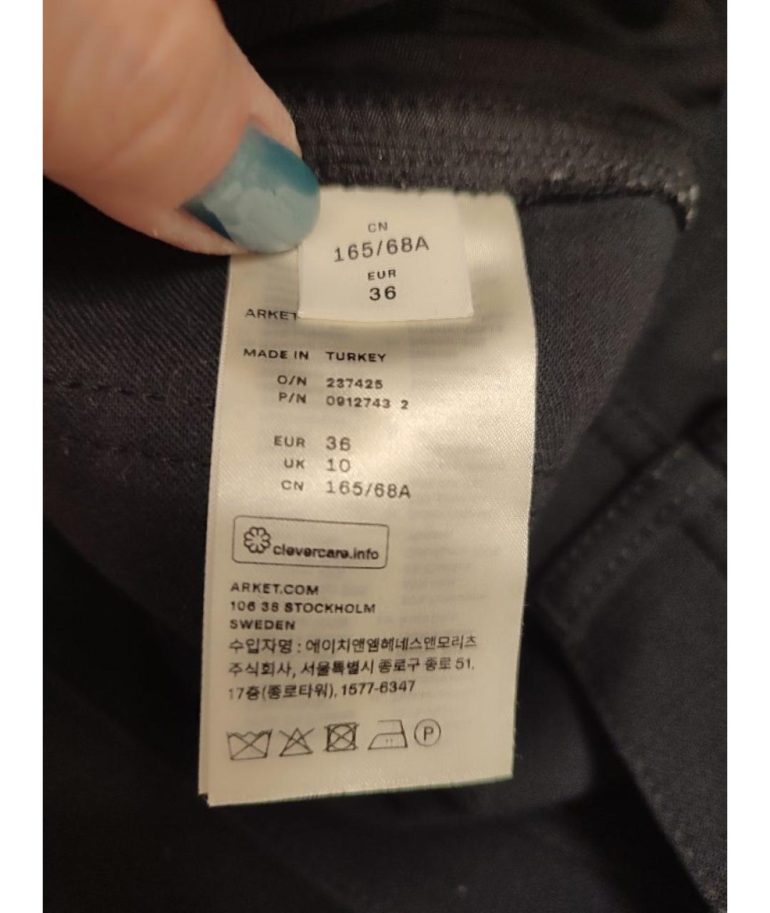 ARKET Черные шерстяные прямые брюки, фото 6