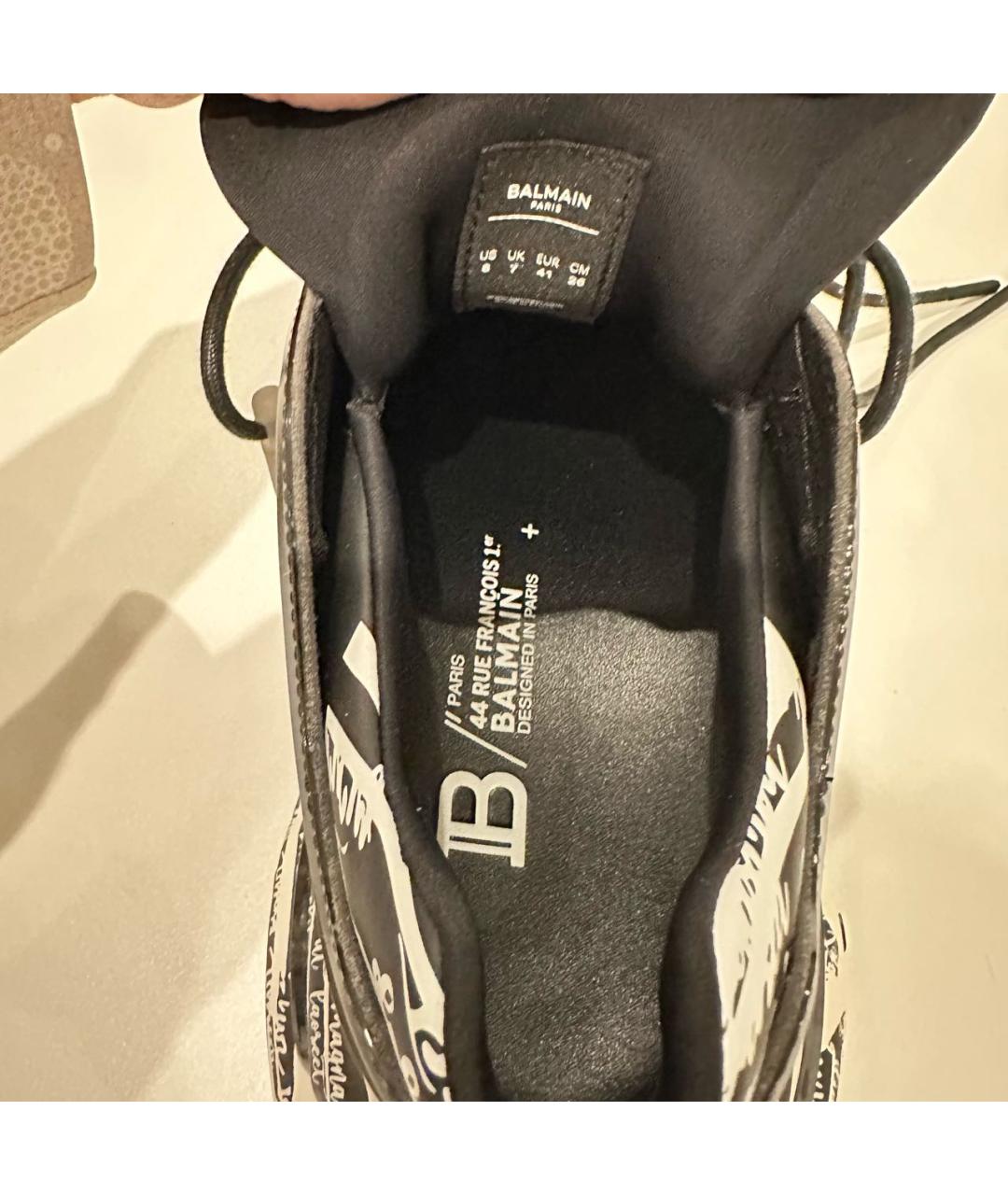 BALMAIN Черные неопреновые кроссовки, фото 5