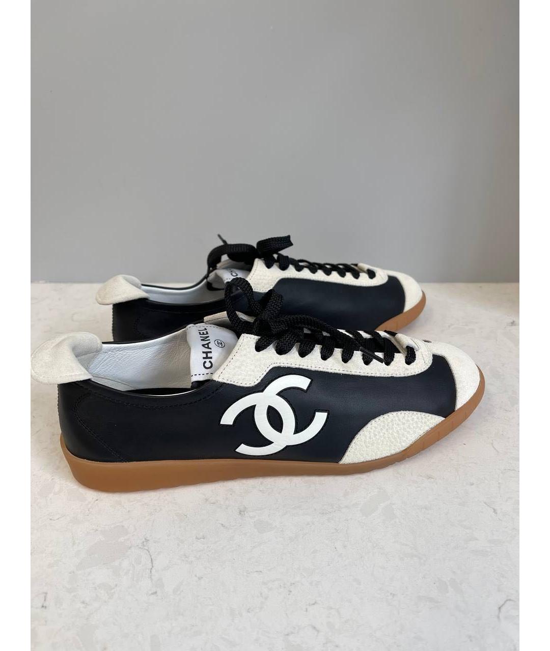 CHANEL Черные кожаные кеды, фото 2