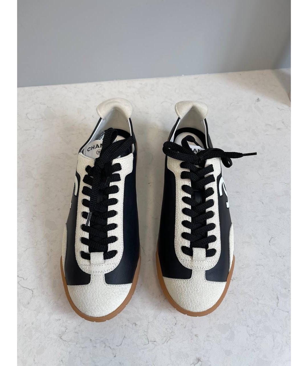 CHANEL Черные кожаные кеды, фото 3