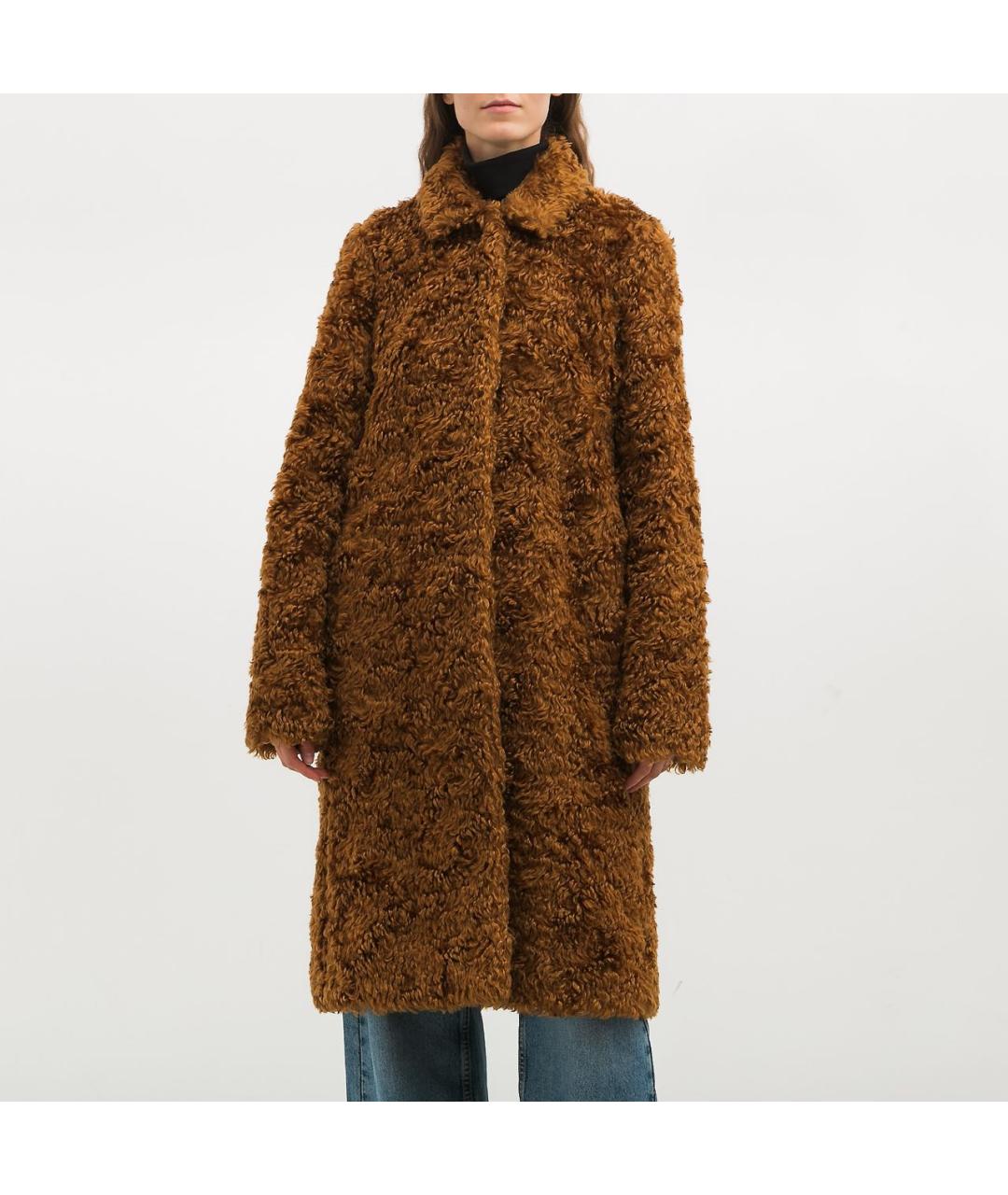 JIL SANDER Оранжевая шерстяная шуба, фото 5