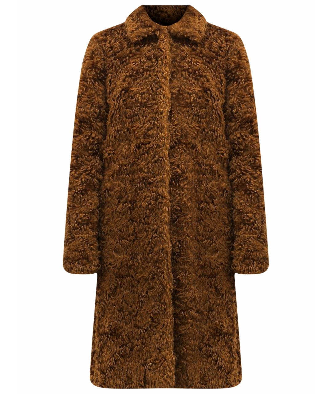 JIL SANDER Оранжевая шерстяная шуба, фото 1