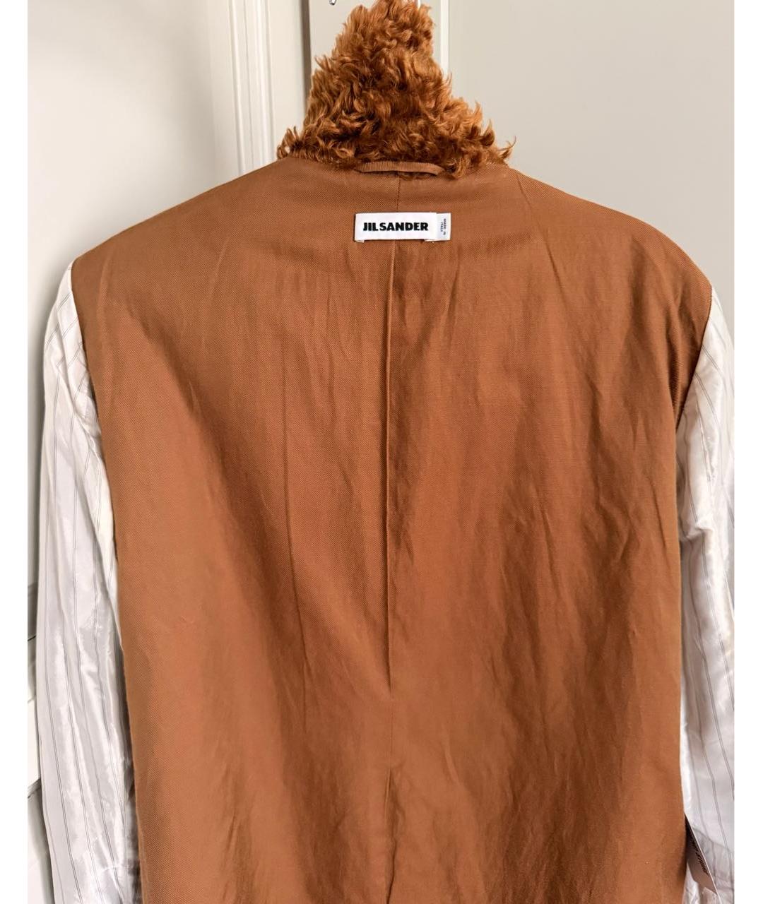 JIL SANDER Оранжевая шерстяная шуба, фото 3