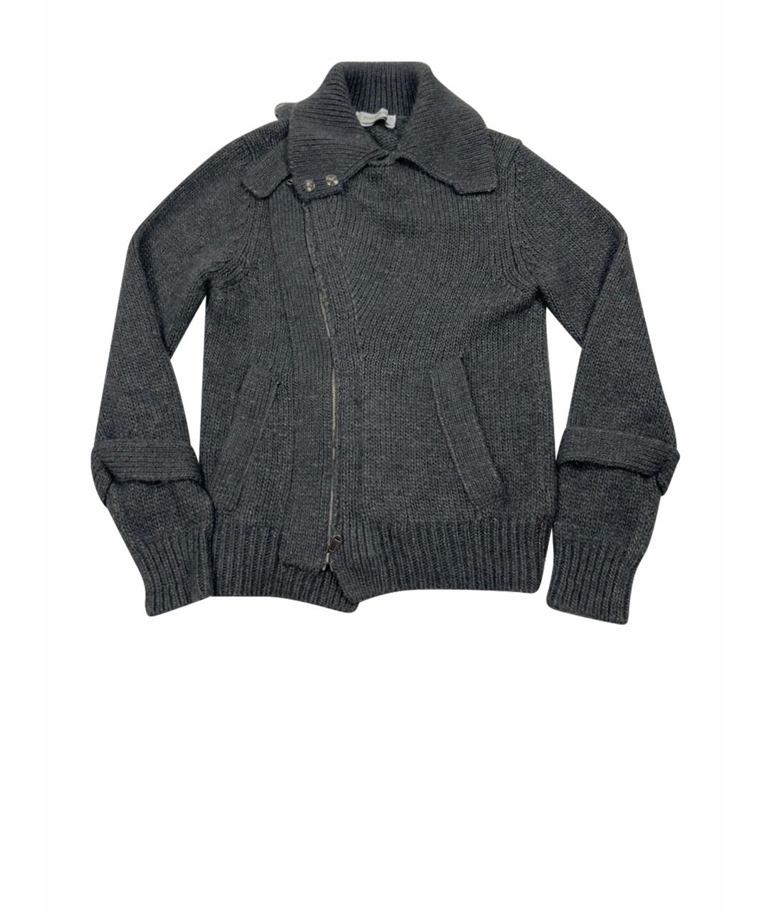 SAINT LAURENT Серый шерстяной кардиган, фото 1