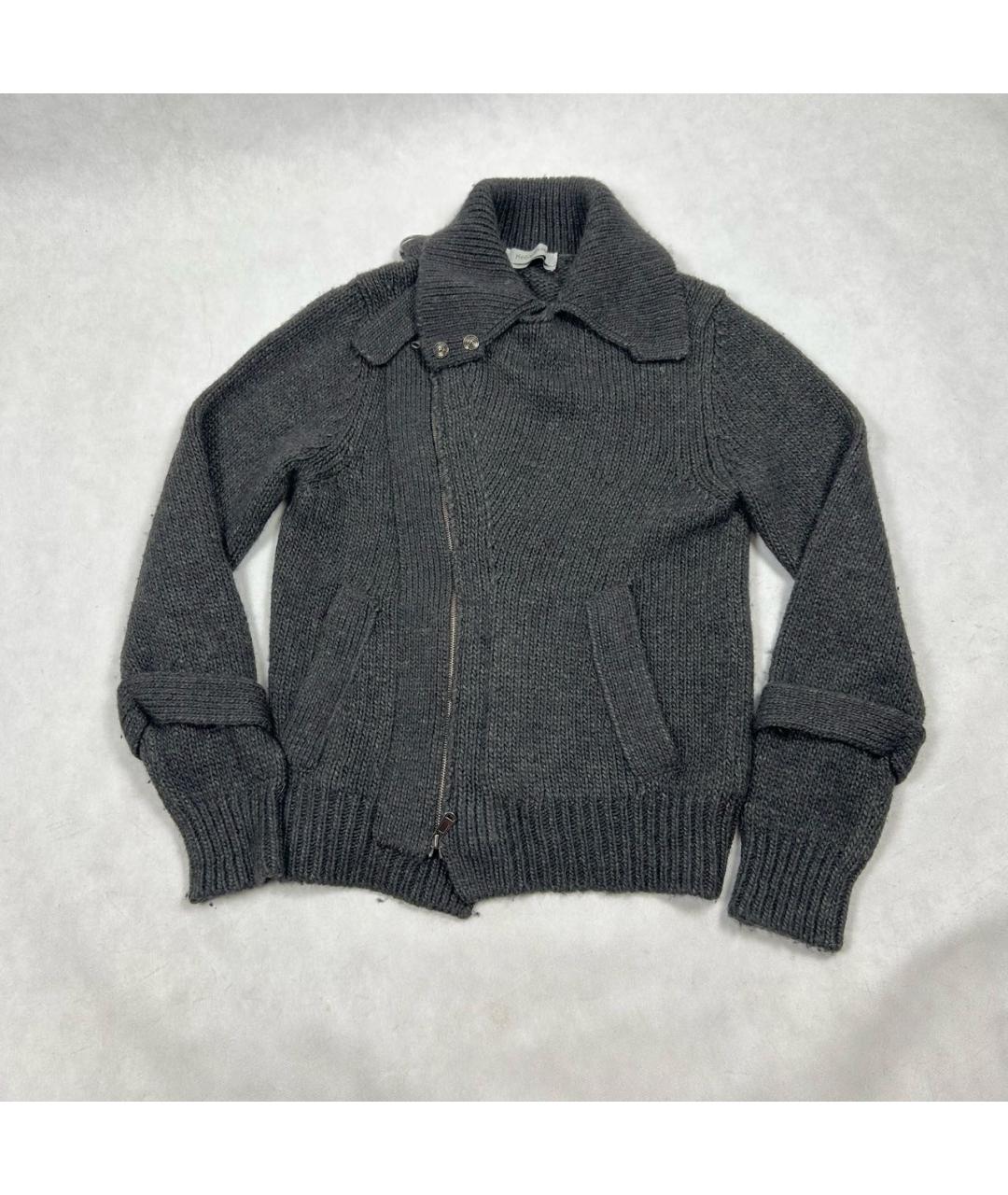 SAINT LAURENT Серый шерстяной кардиган, фото 8