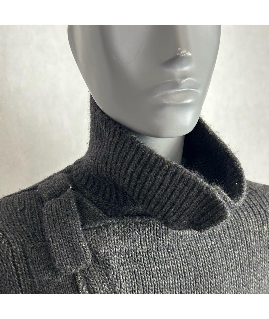 SAINT LAURENT Серый шерстяной кардиган, фото 4