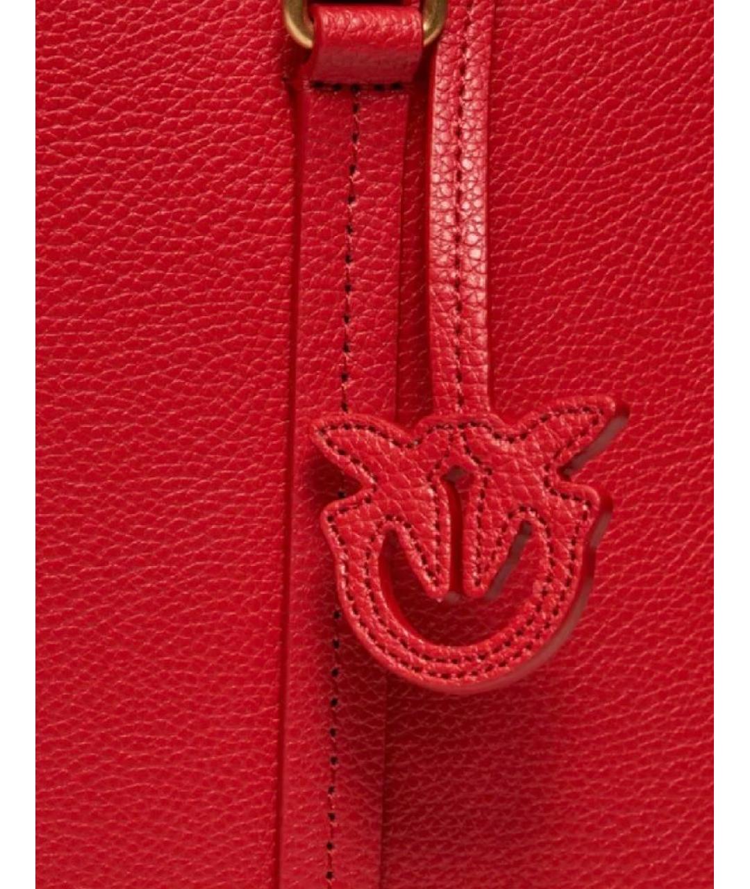 PINKO Красная кожаная сумка тоут, фото 3
