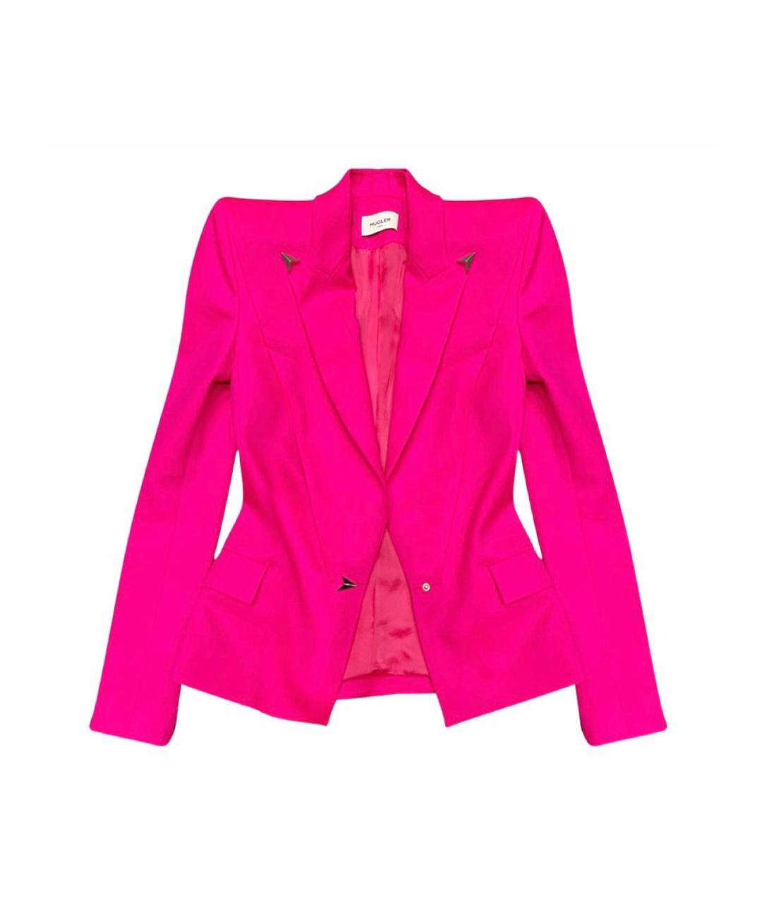 MUGLER Фуксия шерстяной жакет/пиджак, фото 1
