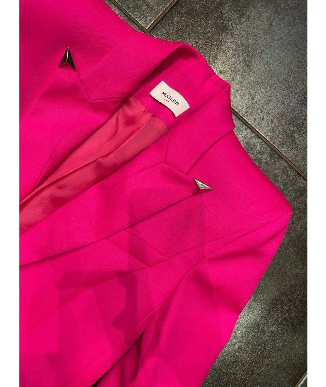 MUGLER Фуксия шерстяной жакет/пиджак, фото 3