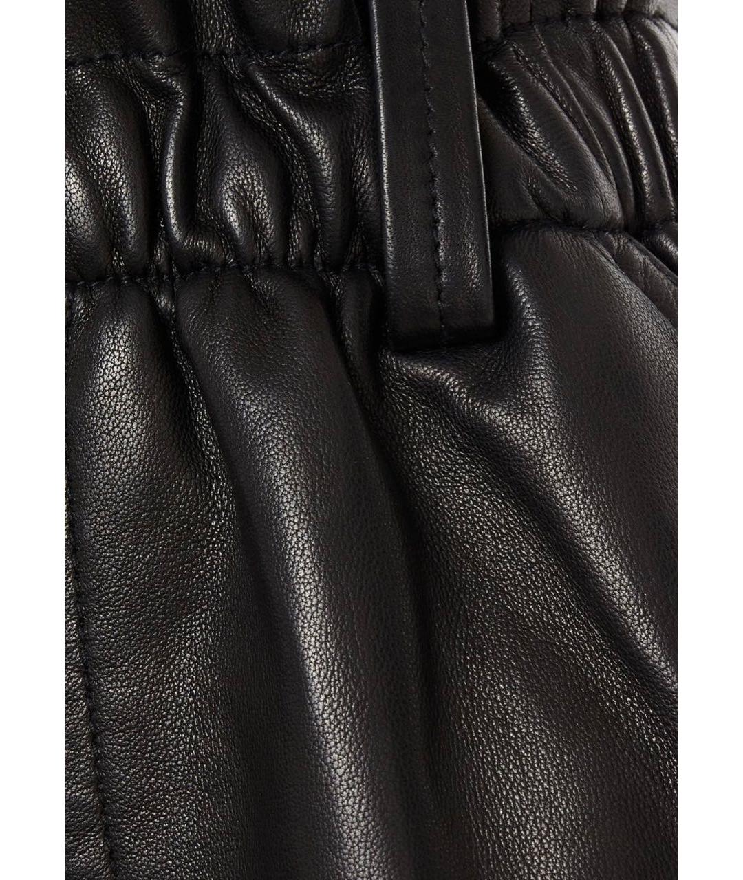 IRO Черная кожаная юбка мини, фото 4