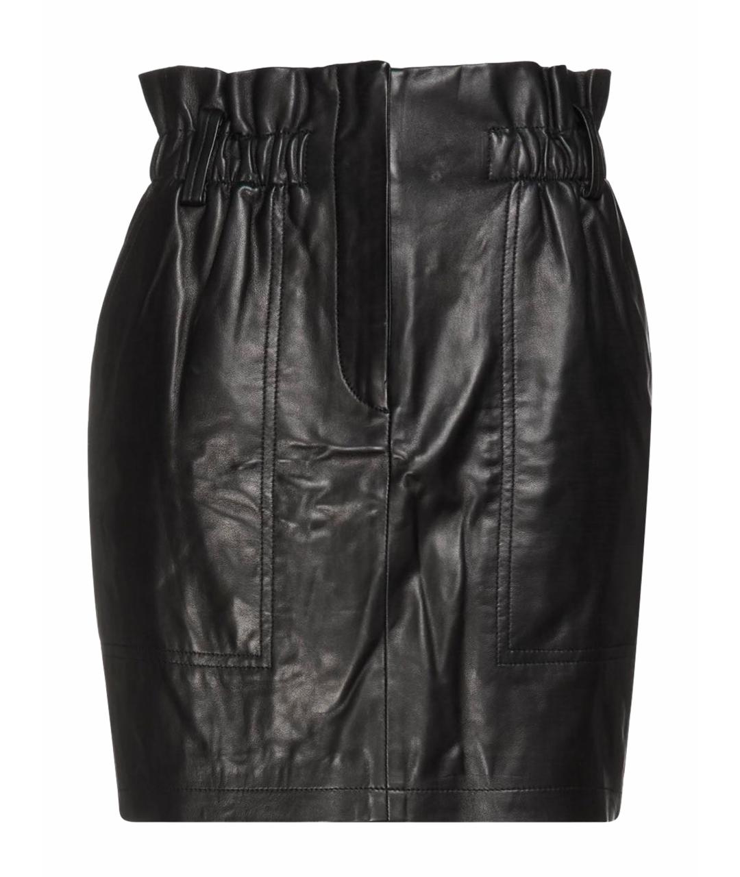 IRO Черная кожаная юбка мини, фото 1