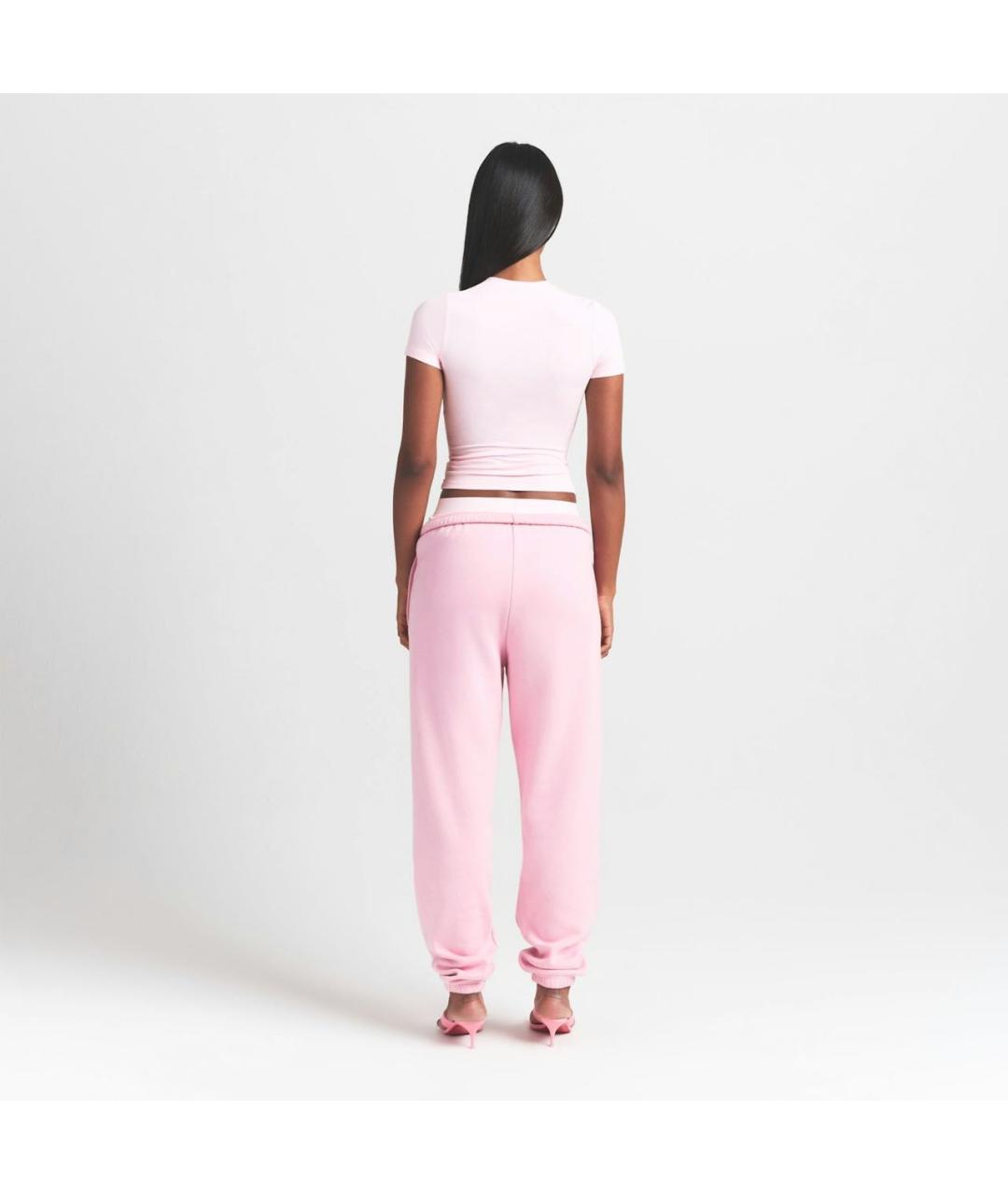 SKIMS Розовая хлопко-эластановая футболка, фото 5