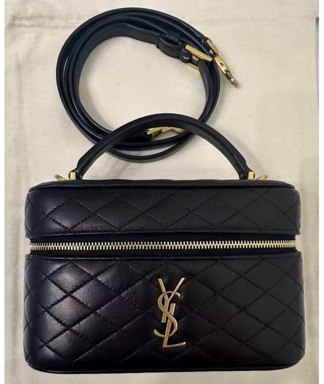 SAINT LAURENT Черная кожаная сумка через плечо, фото 6