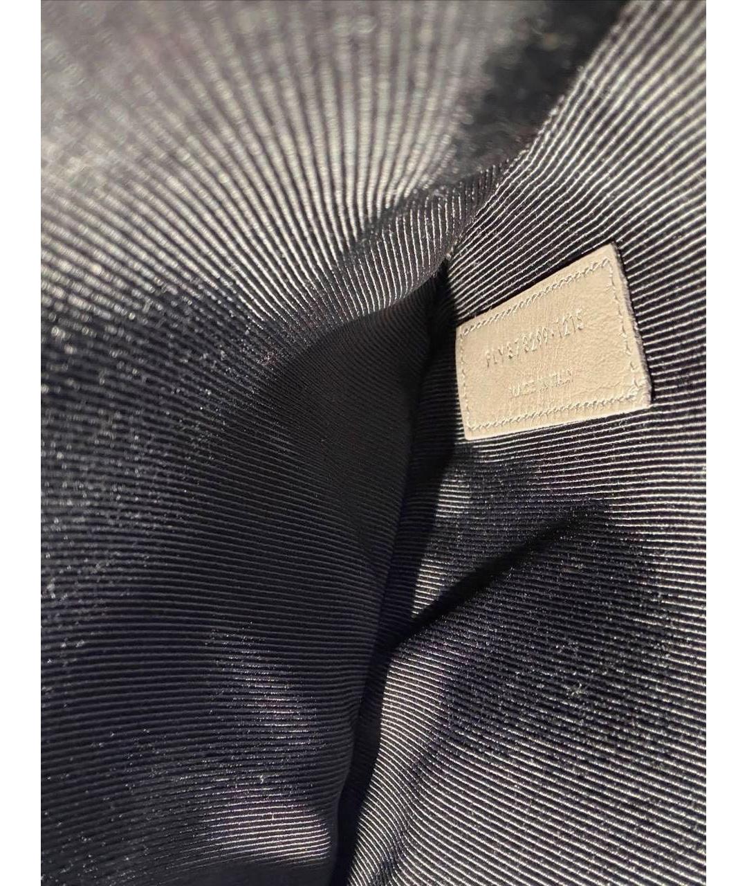 SAINT LAURENT Серая кожаная сумка с короткими ручками, фото 7