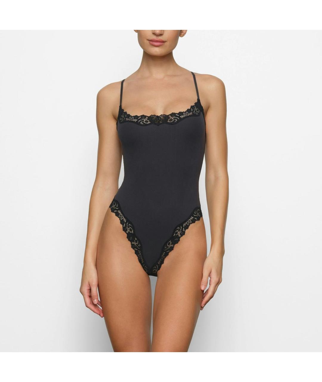 SKIMS Черное полиамидовое боди, фото 2